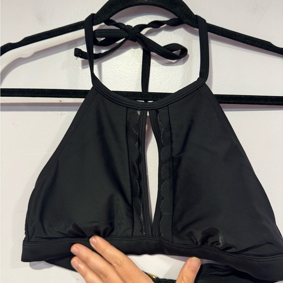 Kona Sol black cutout halter bikini swim top - Picture 2 of 5